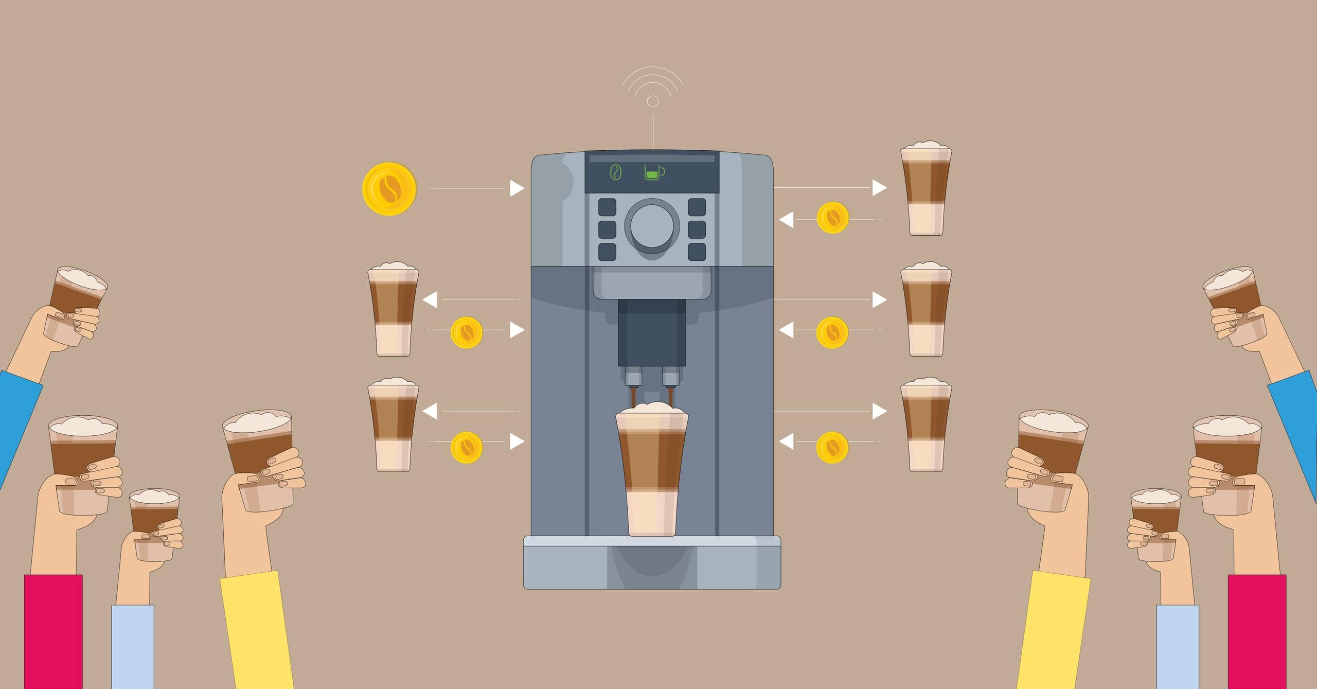 Blockchain-powered smart coffee machine