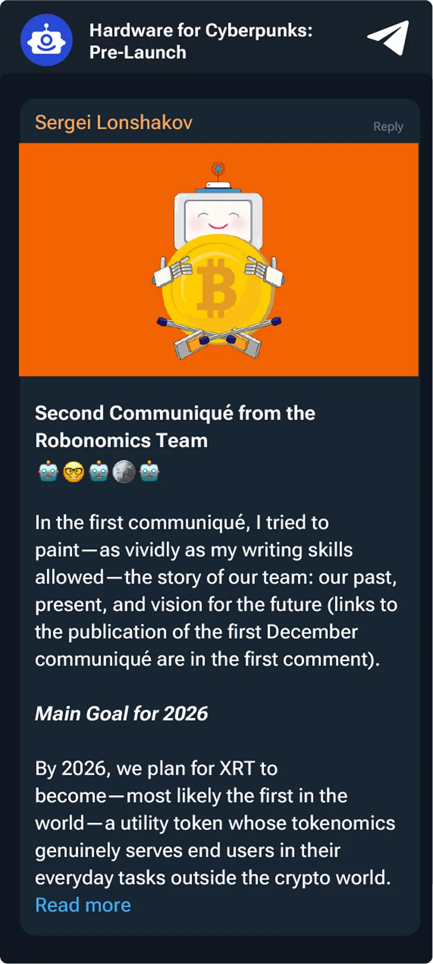 Community tweet about Robonomics