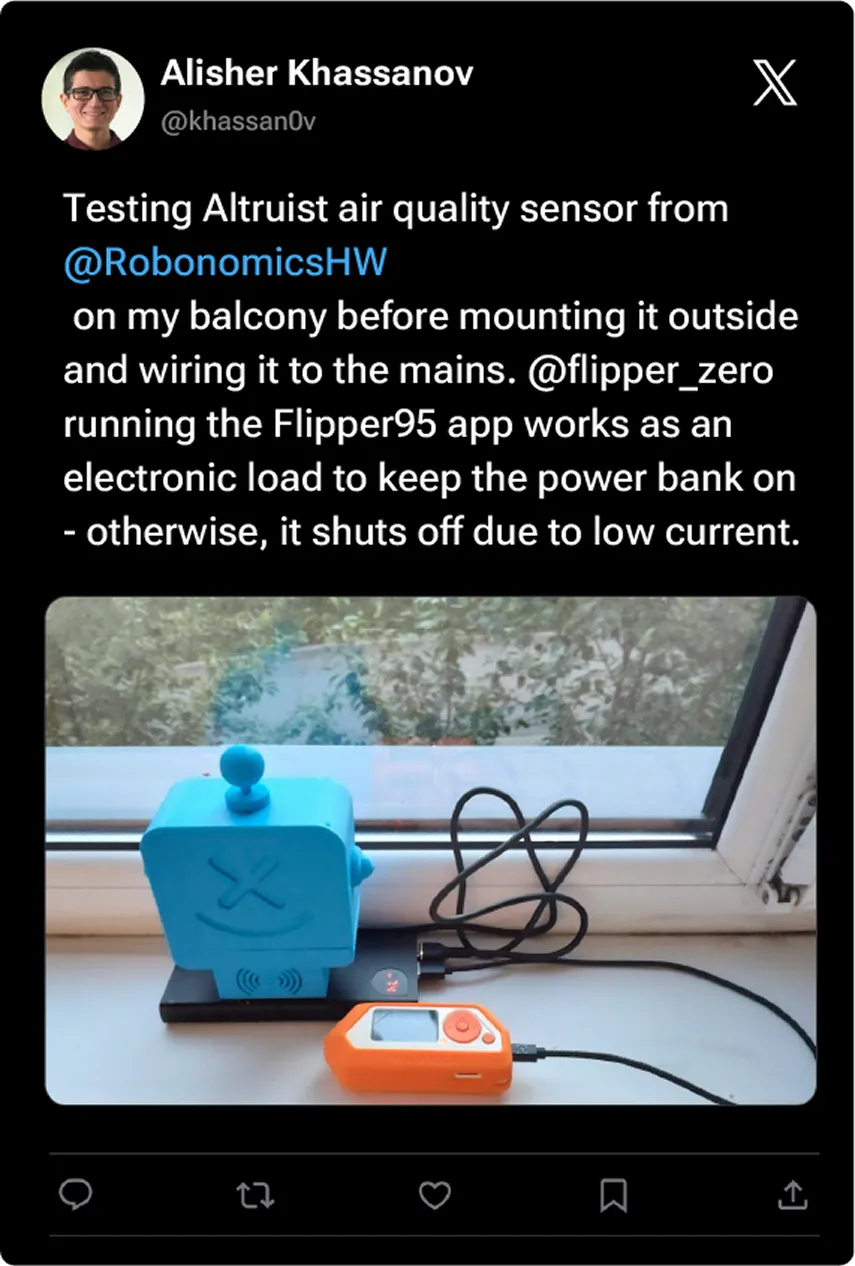 Community tweet about Robonomics