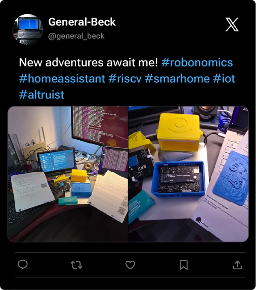 Community tweet about Robonomics
