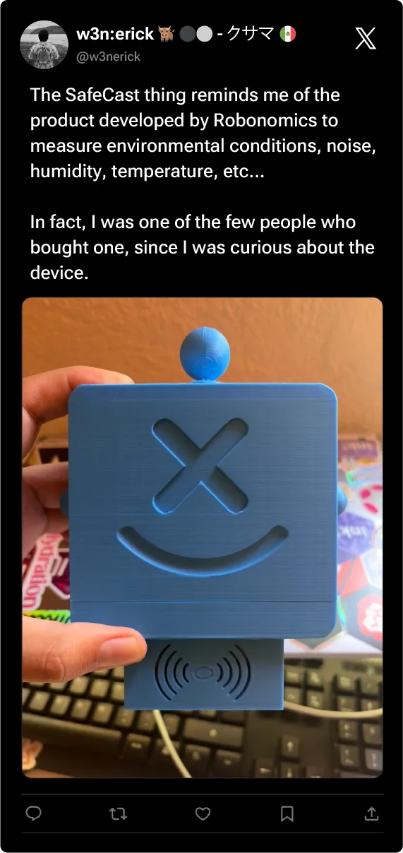 Community tweet about Robonomics