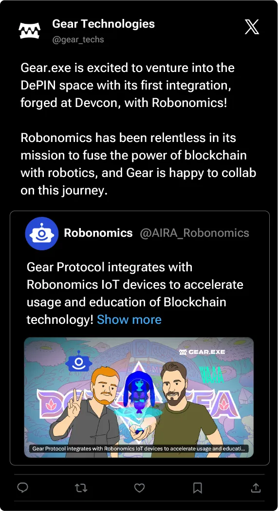 Community tweet about Robonomics