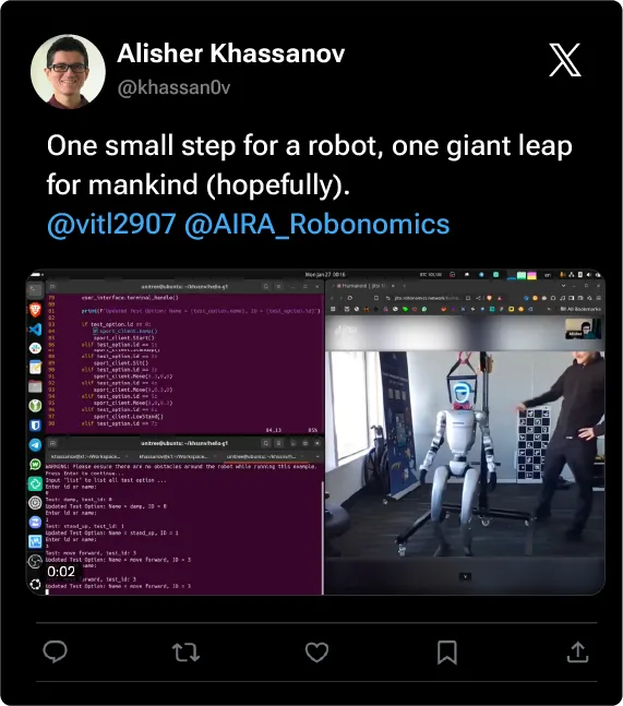 Community tweet about Robonomics