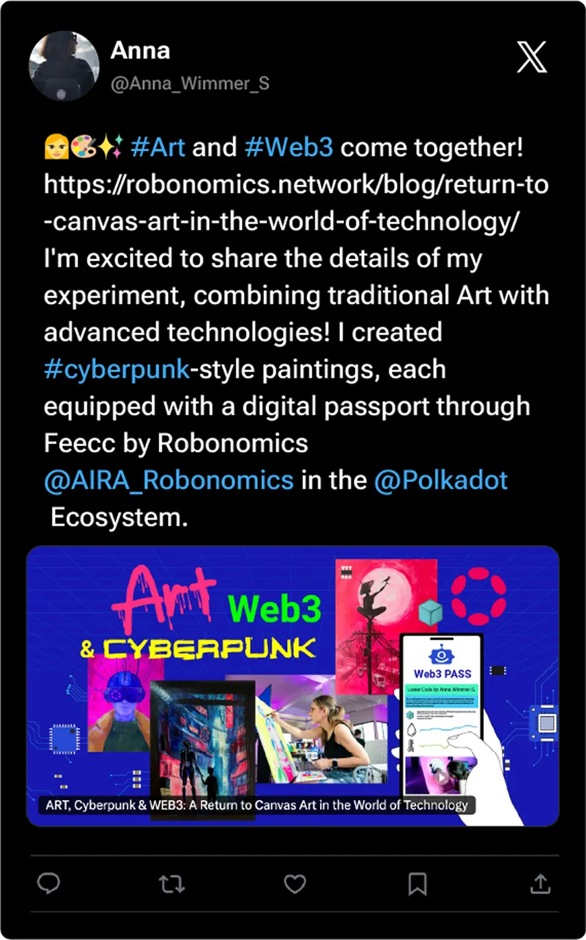 Community tweet about Robonomics