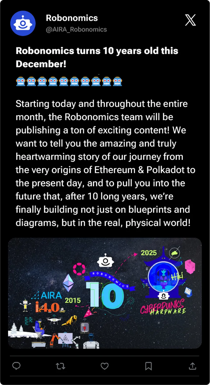 Community tweet about Robonomics