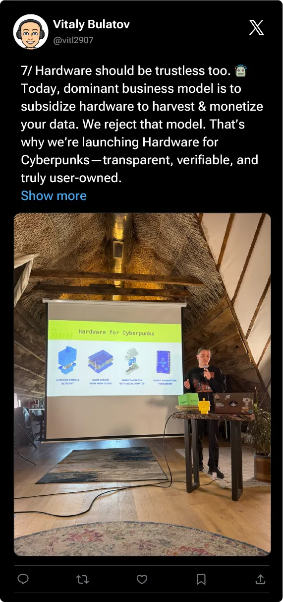 Community tweet about Robonomics